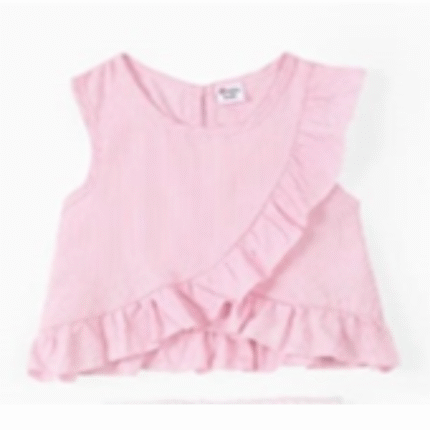 Trendy Toddler Girl Stripe Print Bowknot Ruffle Flounce Set